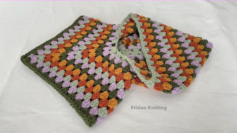 Crochet hooded poncho
