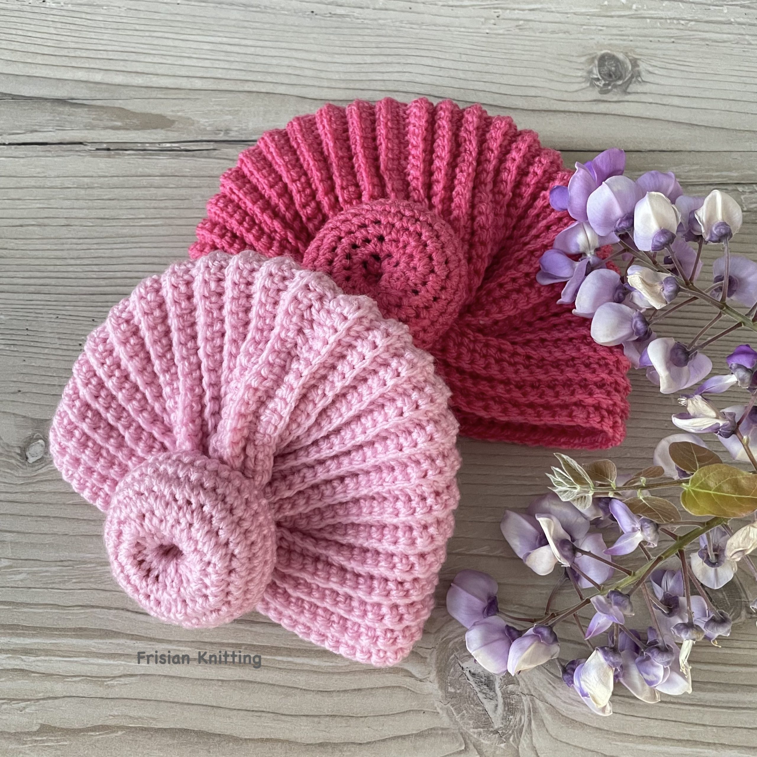 Baby Turban Donut hat Frisian knitting