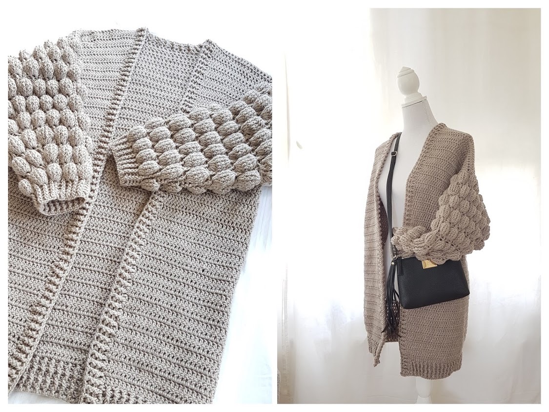 sector Encommium Peep Bubble sleeve cardigan – Frisian knitting